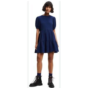 Desigual shirt textured navy dress small